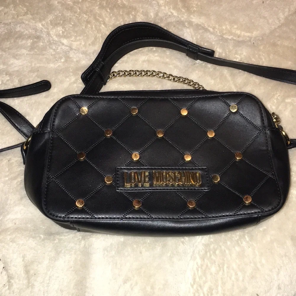 Love Moschino Studded Double Zip Crossbody Bag - Picture 1 of 7